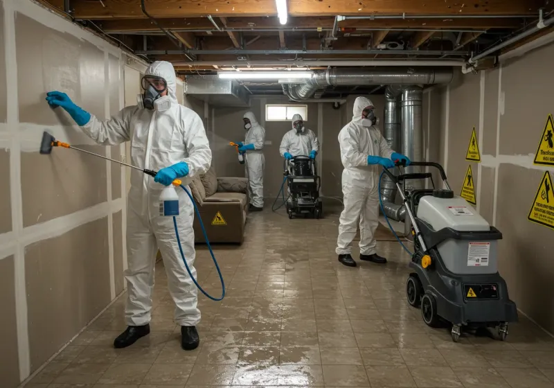 Basement Moisture Removal and Structural Drying process in Finley, ND